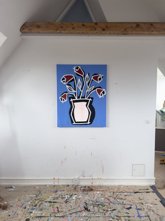 Red Flowers, 100x120 cm