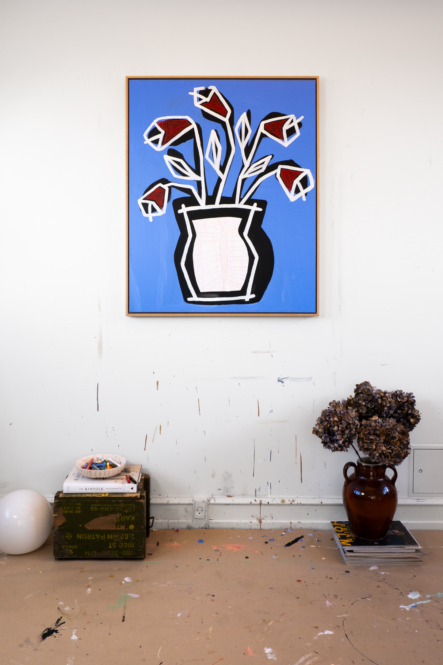 Red Flowers, 100x120 cm